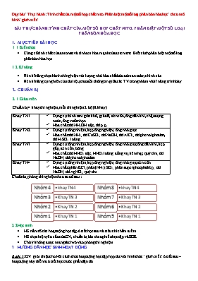 Giáo án Hóa học Lớp 11 - Bài thực hành Tính chất của một số hợp chất nitơ. Phân biệt một số loại phân bón hóa học